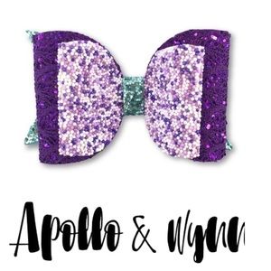 Mermaid Purple/Aqua Glitter Girls Hair Clip